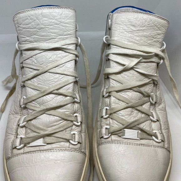 Balenciaga Arena Highs - Blanc / Bleu  Men's Sneakers - Picture 6 of 14
